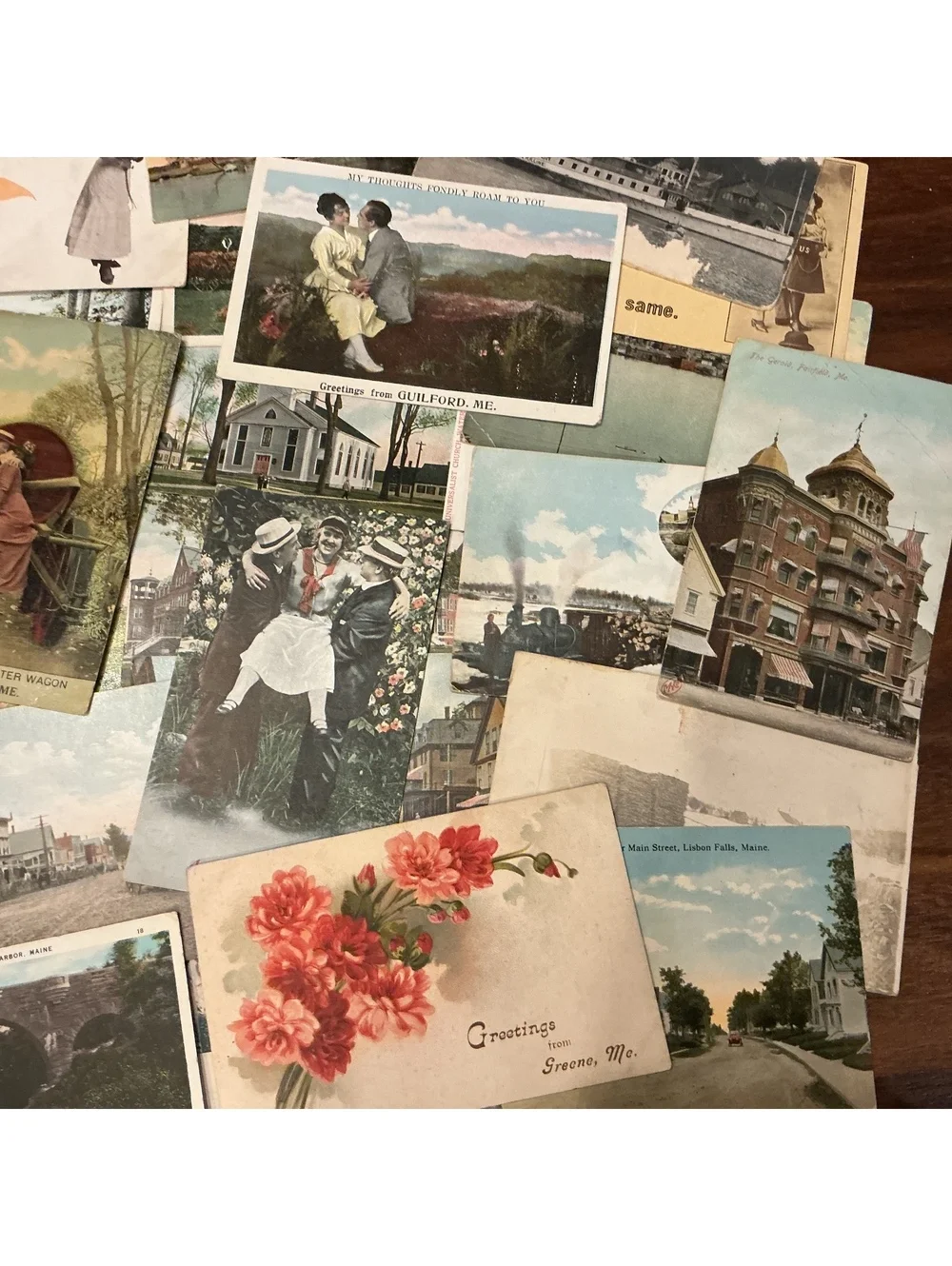 Antique Postcard Lot of Maine Towns and Attractions
